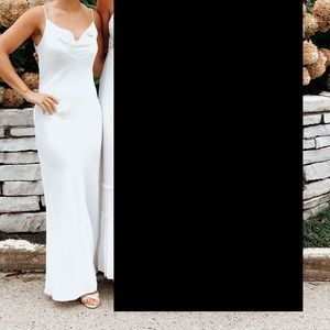 White satin maxi dress